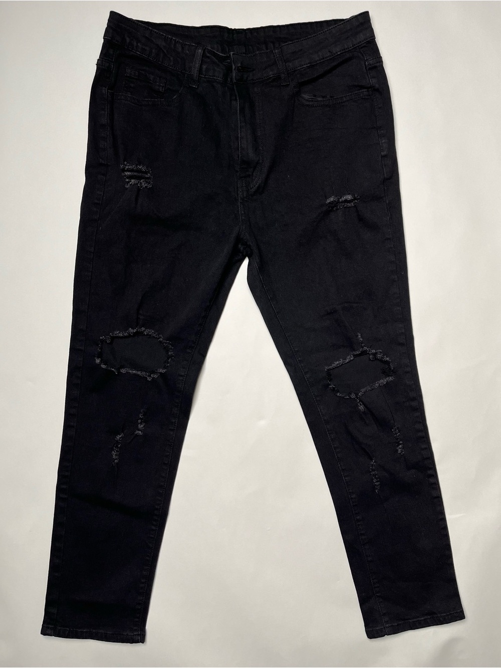SHEIN Black Skinny Ripped Jeans